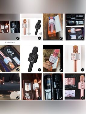 RoseGold/BLACK,PINK BONAOK Wireless Bluetooth Microphone 3n1 Portable Handheld